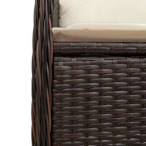9-dijelni vrtni bistro set od poliratana s jastucima smeđi - 190 x 90 x 75 cm Sa naslonom za noge 8 Cijena