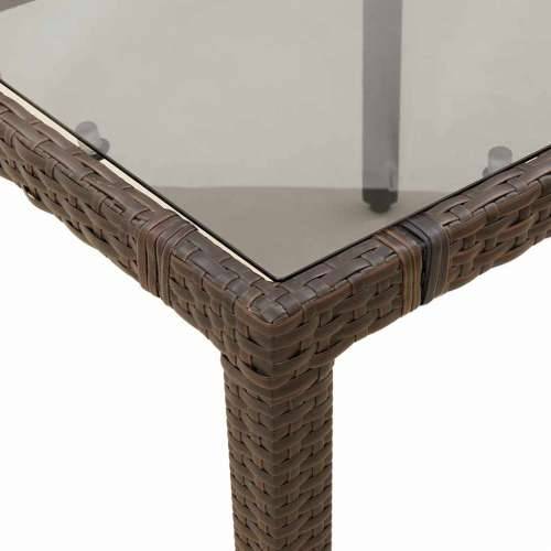 9-dijelni vrtni bistro set od poliratana s jastucima smeđi - 190 x 90 x 75 cm Sa naslonom za noge 8 Cijena