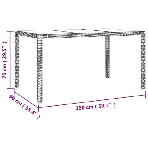 7-dijelni vrtni bistro set od poliratana s jastucima bež - 150 x 90 x 75 cm Bez naslona za noge 6 Cijena