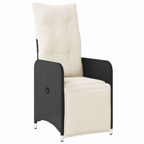 5-dijelni vrtni bistro set od poliratana s jastucima crni - 90 x 90 x 75 cm Stakl 4 Cijena