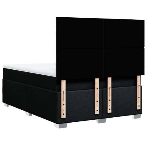 Krevet s oprugama i madracem crni 140x200 cm od tkanine - Crna 140 x 200 cm Blok s kvadratima Cijena