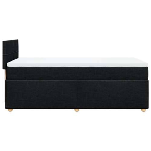 Krevet s oprugama i madracem crni 90x200 cm od tkanine - Crna 90 x 200 cm Blok s kvadratima Cijena