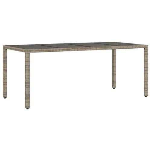 7-dijelni vrtni bistro set od poliratana s jastucima sivi - 190 x 90 x 75 cm Stakl 6 Cijena