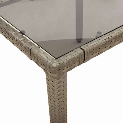 7-dijelni vrtni bistro set od poliratana s jastucima sivi - 190 x 90 x 75 cm Stakl 6 Cijena