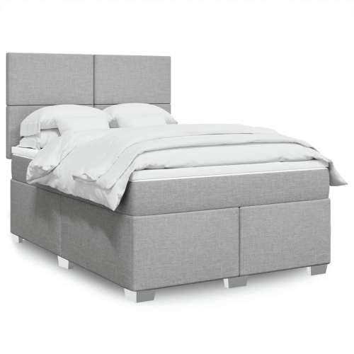 Krevet box spring s madracem svjetlosiva 160x200 cm tkanina - Svjetlosiva 160 x 200 cm Gladak dizajn Cijena