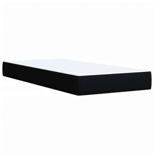 Krevet s oprugama i madracem crni 100 x 200 cm od tkanine - Crna 100 x 200 cm Dizajn s gumbima Cijena