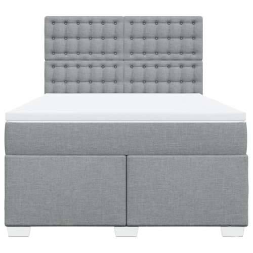 Krevet box spring s madracem svjetlosiva 160x200 cm tkanina - Svjetlosiva 160 x 200 cm gumbi Cijena