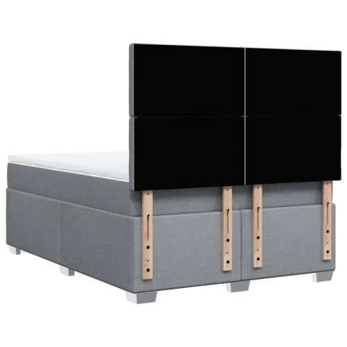 Krevet box spring s madracem svjetlosiva 160x200 cm tkanina - Svjetlosiva 160 x 200 cm gumbi Cijena