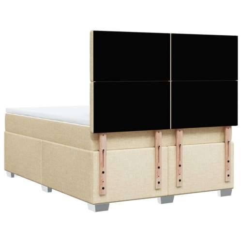 Krevet s oprugama i madracem krem 160x200 cm od tkanine - Krema 160 x 200 cm gumbi Cijena