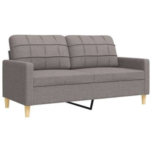 3-dijelni set sofa s tabureom smeđesivi od tkanine - Sivo-smeđa S osloncem za noge Cijena