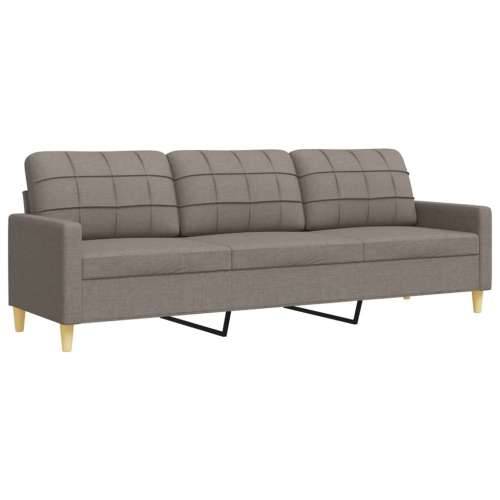 3-dijelni set sofa s tabureom smeđesivi od tkanine - Sivo-smeđa S osloncem za noge Cijena