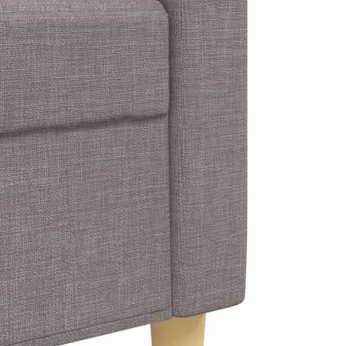 3-dijelni set sofa s tabureom smeđesivi od tkanine - Sivo-smeđa S osloncem za noge Cijena