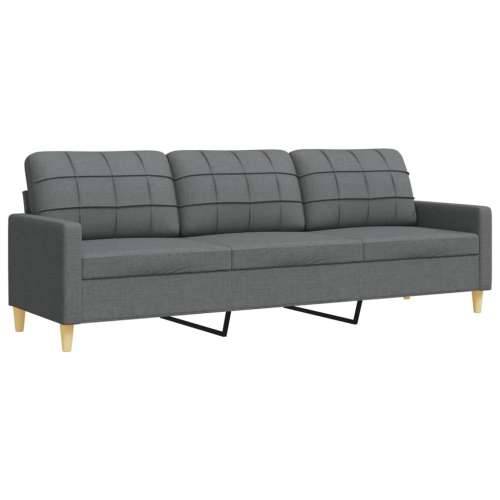 2-dijelni set sofa s ukrasnim jastucima tamnosivi od tkanine - Tamno siva s jastučićima Cijena