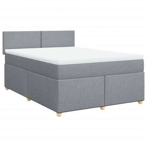 Krevet s oprugama i madracem svjetlosivi 140x190 cm od tkanine - Svjetlosiva 140 x 190 cm Gladak dizajn Cijena
