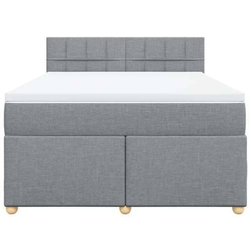 Krevet s oprugama i madracem svjetlosivi 140x190 cm od tkanine - Svjetlosiva 140 x 190 cm Blok s kvadratima Cijena