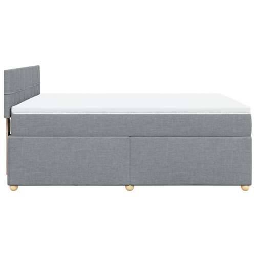 Krevet s oprugama i madracem svjetlosivi 140x190 cm od tkanine - Svjetlosiva 140 x 190 cm Blok s kvadratima Cijena