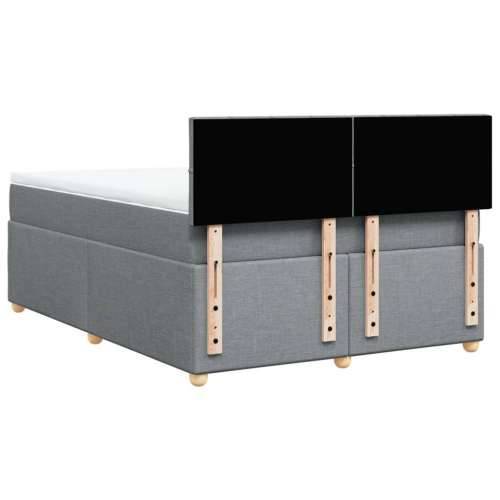 Krevet s oprugama i madracem svjetlosivi 140x190 cm od tkanine - Svjetlosiva 140 x 190 cm Blok s kvadratima Cijena