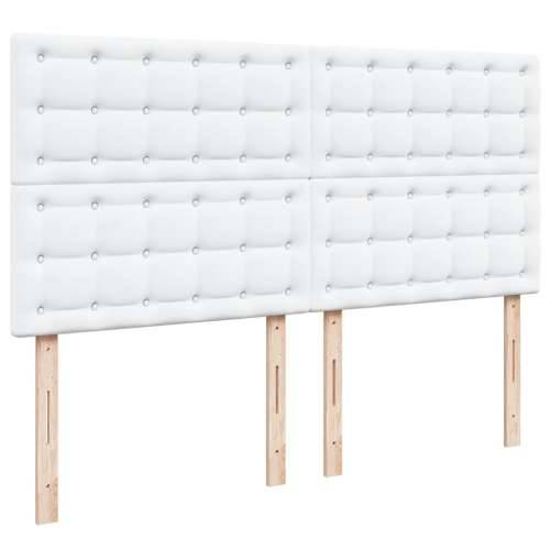 Krevet s oprugama i madracem bijeli 180x200 cm umjetna koža - Bijela 180 x 200 cm gumbi Cijena