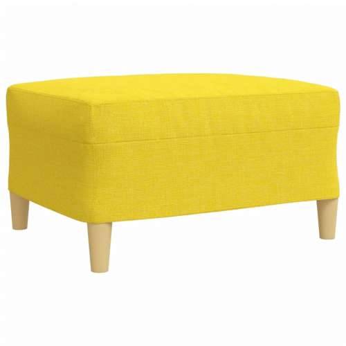 3-dijelni set sofa s tabureom i jastucima svjetložuti tkanina - Svjetložuta s jastucima i tabureom Cijena