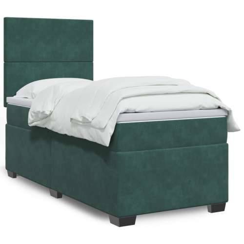 Box spring krevet s madracem tamnozeleni 80 x 200 cm baršunasti - Tamnozelena 80 x 200 cm Gladak dizajn Cijena