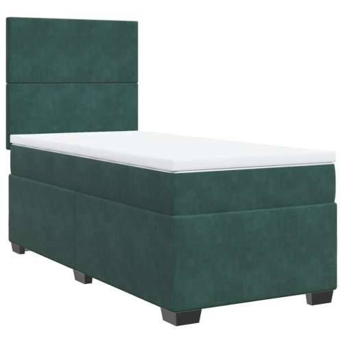 Box spring krevet s madracem tamnozeleni 80 x 200 cm baršunasti - Tamnozelena 80 x 200 cm Gladak dizajn Cijena