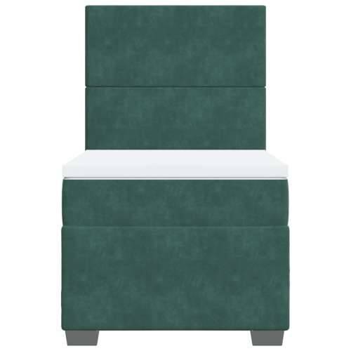 Box spring krevet s madracem tamnozeleni 80 x 200 cm baršunasti - Tamnozelena 80 x 200 cm Gladak dizajn Cijena