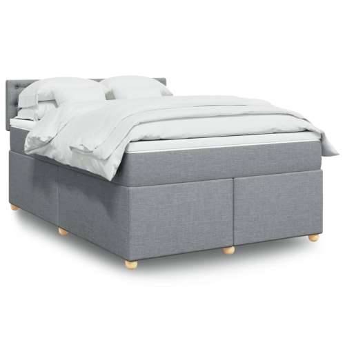 Krevet s oprugama i madracem svjetlosivi 140x190 cm od tkanine - Svjetlosiva 140 x 190 cm gumbi Cijena