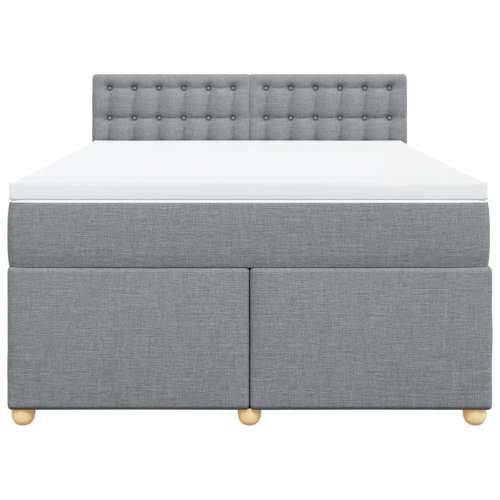 Krevet s oprugama i madracem svjetlosivi 140x190 cm od tkanine - Svjetlosiva 140 x 190 cm gumbi Cijena