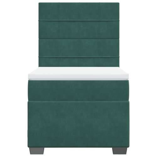 Box spring krevet s madracem tamnozeleni 80 x 200 cm baršunasti - Tamnozelena 80 x 200 cm Blok s kvadratima Cijena