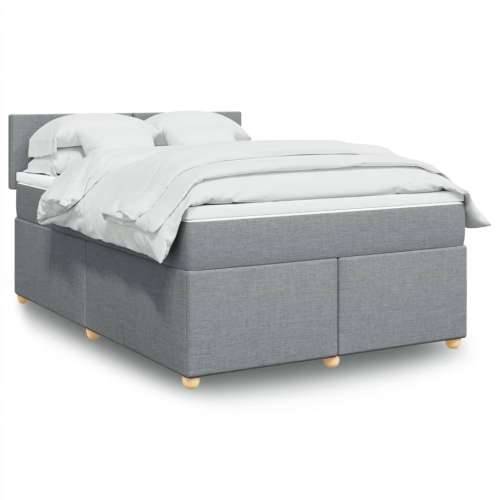 Krevet box spring s madracem svjetlosivi 140x200 cm od tkanine - Svjetlosiva 140 x 200 cm Gladak dizajn Cijena