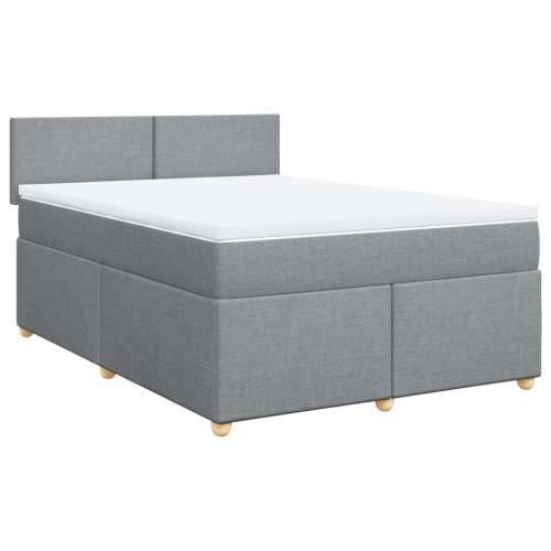 Krevet box spring s madracem svjetlosivi 140x200 cm od tkanine - Svjetlosiva 140 x 200 cm Gladak dizajn Cijena
