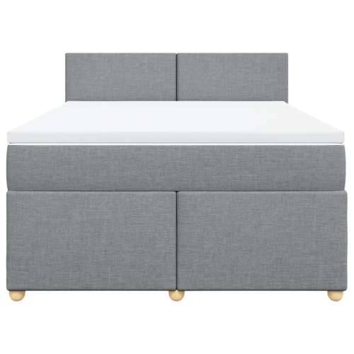 Krevet box spring s madracem svjetlosivi 140x200 cm od tkanine - Svjetlosiva 140 x 200 cm Gladak dizajn Cijena