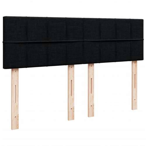 Krevet s oprugama i madracem crni 140x200 cm od tkanine - Crna 140 x 200 cm Blok s kvadratima Cijena