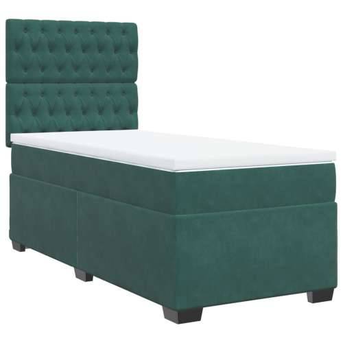 Box spring krevet s madracem tamnozeleni 80 x 200 cm baršunasti - Tamnozelena 80 x 200 cm Dizajn s gumbima Cijena