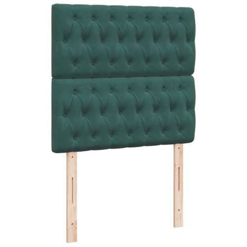 Box spring krevet s madracem tamnozeleni 80 x 200 cm baršunasti - Tamnozelena 80 x 200 cm Dizajn s gumbima Cijena