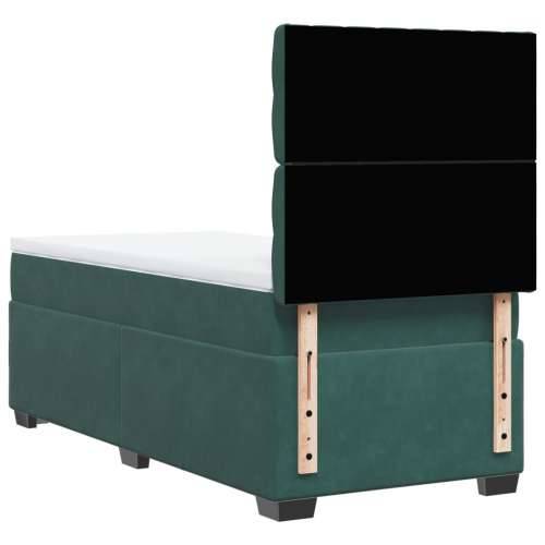 Box spring krevet s madracem tamnozeleni 80 x 200 cm baršunasti - Tamnozelena 80 x 200 cm Dizajn s gumbima Cijena