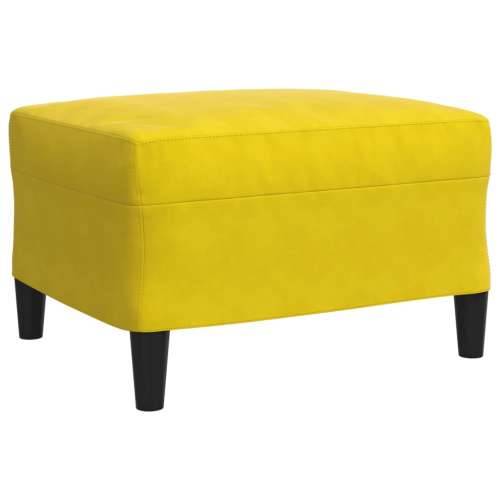3-dijelni set sofa s jastucima žuti baršunasti - Žuta S osloncem za noge Cijena