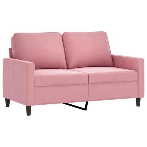 3-dijelni set sofa s jastucima ružičasti baršunasti - Ružičasta s jastučićima i tabureom Cijena
