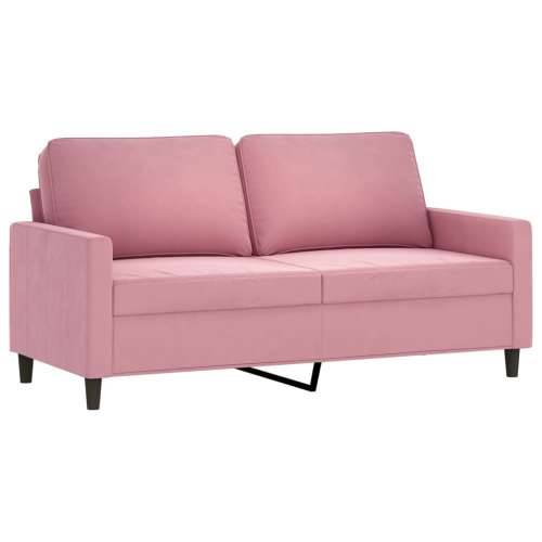 3-dijelni set sofa s jastucima ružičasti baršunasti - Ružičasta s jastučićima i tabureom Cijena