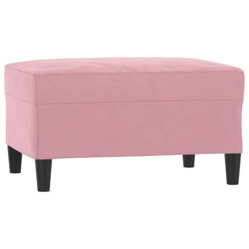 3-dijelni set sofa s jastucima ružičasti baršunasti - Ružičasta s jastučićima i tabureom Cijena