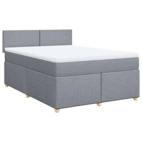 Krevet box spring s madracem svjetlosiva 160x200 cm tkanina - Svjetlosiva 160 x 200 cm Gladak dizajn Cijena