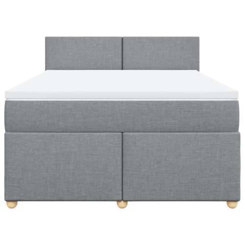 Krevet box spring s madracem svjetlosiva 160x200 cm tkanina - Svjetlosiva 160 x 200 cm Gladak dizajn Cijena