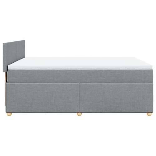 Krevet box spring s madracem svjetlosiva 160x200 cm tkanina - Svjetlosiva 160 x 200 cm Gladak dizajn Cijena
