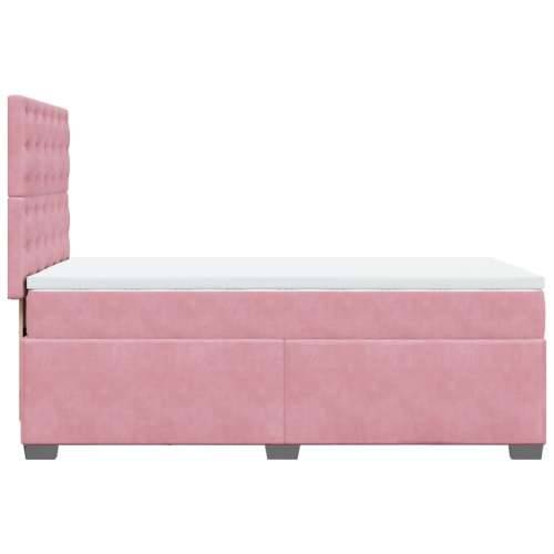 Box spring krevet s madracem ružičasti 90x200 cm baršunasti - Ružičasta 90 x 200 cm Dizajn s gumbima Cijena