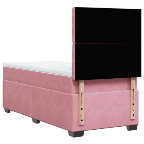 Box spring krevet s madracem ružičasti 90x200 cm baršunasti - Ružičasta 90 x 200 cm Dizajn s gumbima Cijena