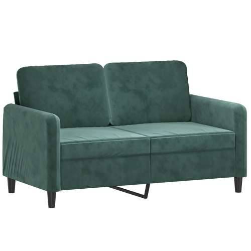 3-dijelni set sofa s jastucima tamnozeleni baršunasti - Tamnozelena s jastucima i tabureom Cijena