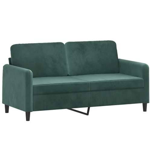 3-dijelni set sofa s jastucima tamnozeleni baršunasti - Tamnozelena s jastucima i tabureom Cijena