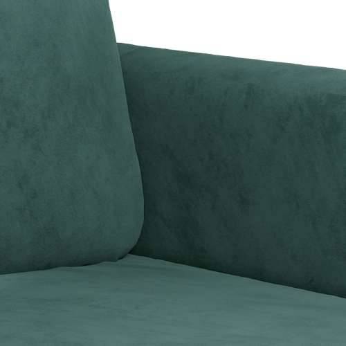 3-dijelni set sofa s jastucima tamnozeleni baršunasti - Tamnozelena s jastucima i tabureom Cijena
