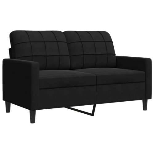 3-dijelni set sofa s jastucima crni baršunasti - Crna s jastucima i tabureom Cijena