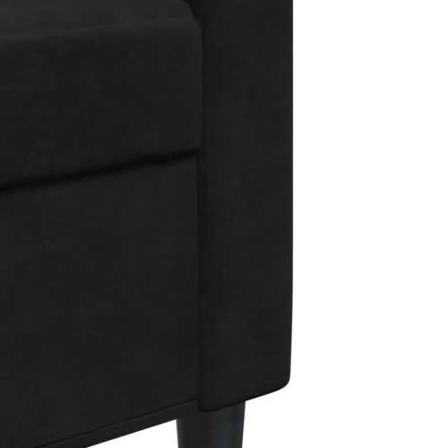 3-dijelni set sofa s jastucima crni baršunasti - Crna s jastucima i tabureom Cijena